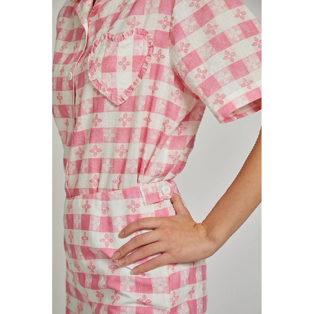Rachel Antonoff Birdie Pant in Original Pink Tablecloth - Picture 3 of 5